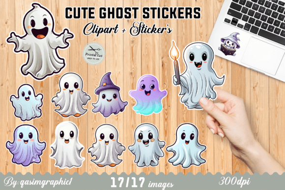 Download Cute Ghost Cut Digital Sticker, Sticker - Digital Collection