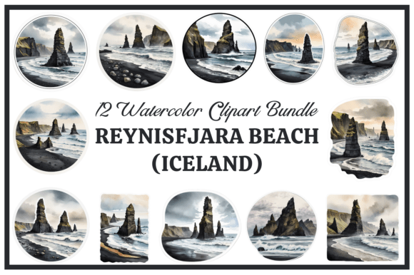 Download Reynisfjara Beach Watercolor Collection - Premium Resources