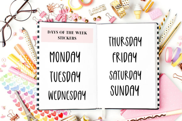 Download Digital Stickers Bundle- Months &amp; Week - Digital Collection
