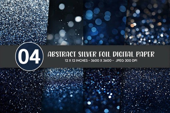 Download Abstract Silver Foil Digital Paper - Digital Collection