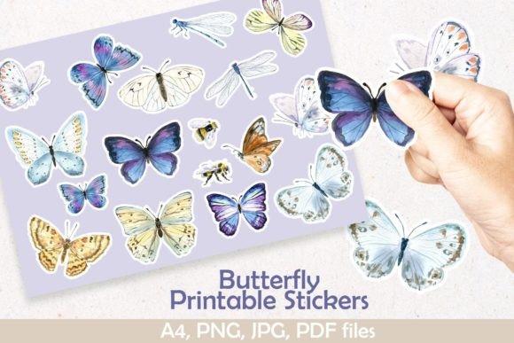 Download Butterflies Printable Digital Stickers - Digital Collection