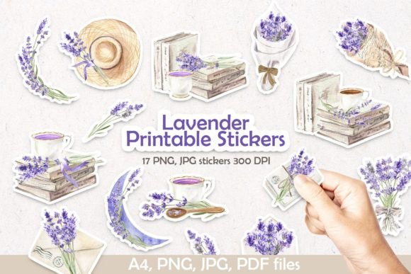 Download Lavender Printable Digital Stickers - Digital Collection