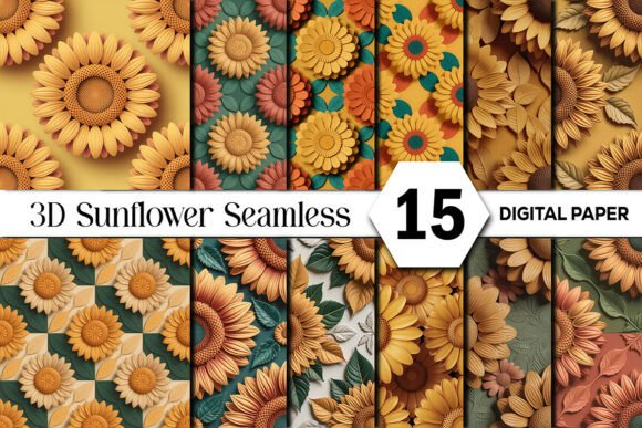 Download Sunflower Seamless Digital Paper Pack - Digital Collection