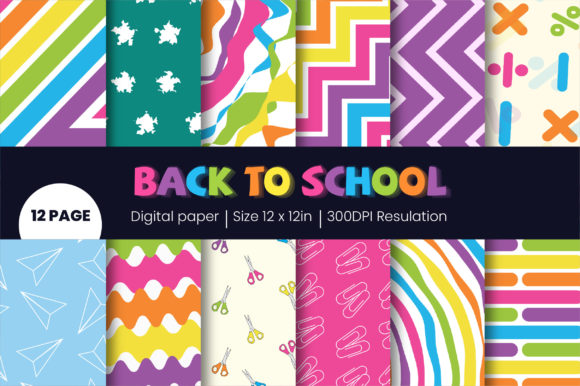 Download Digital Paper Back to School Pattern - Digital Collection