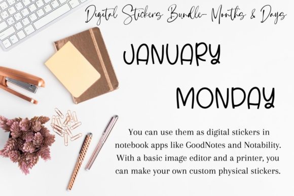 Download Digital Stickers Bundle- Months &amp; Days - Digital Collection