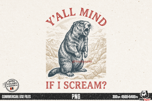 Download Screaming Groundhog Retro Animal Meme - Premium Resources