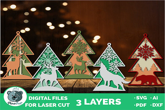 Download 3D Layered Christmas Tree Ornaments - Christmas tree ornaments Collection