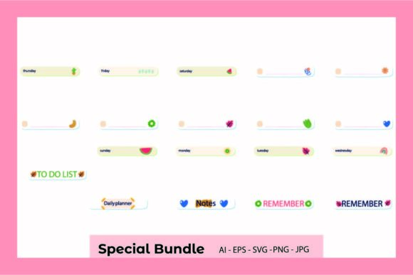 Download Note Planner Stickers Digital Paper Bundle - Digital Collection