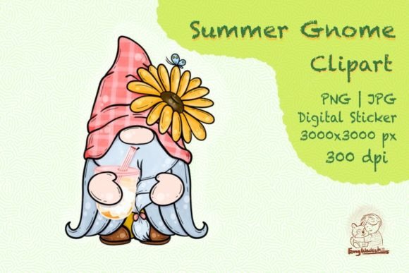 Download Summer Gnome &amp; Digital Sticker, Summer - Digital Collection