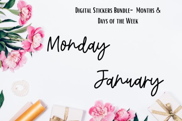 Download Digital Stickers Bundle Months and Days - Digital Collection