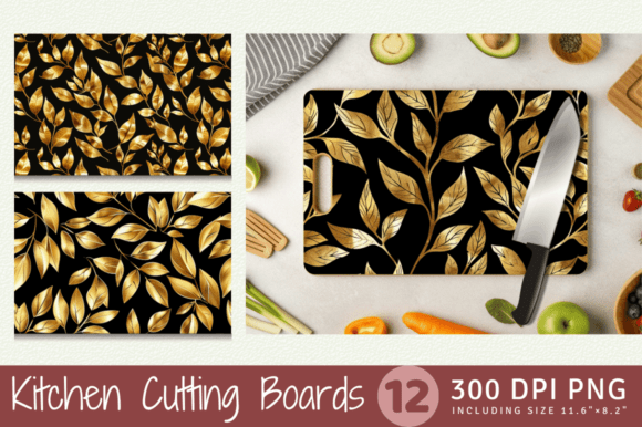 Download Gilded Gold Leaf Cutting Boards Sublimat - Gold leaf Collection